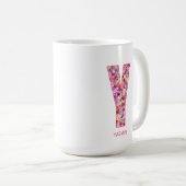 Mug Personalized Initial | Floral Letter Y Monogram  (Devant droit)