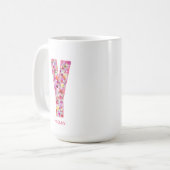 Mug Personalized Initial | Floral Letter Y Monogram  (Devant gauche)