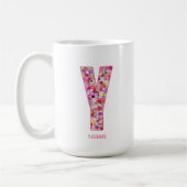 Mug Personalized Initial | Floral Letter Y Monogram  (Gauche)