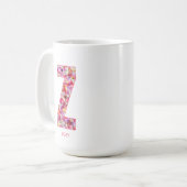 Mug Personalized Initial | Floral Letter Z Monogram  (Devant gauche)