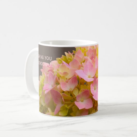 Mug Personalized Inspirational Spring Hydrangea Flower (Devant gauche)