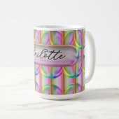 Mug Personalized Iridescent Glass Custom Name Modern (Devant droit)