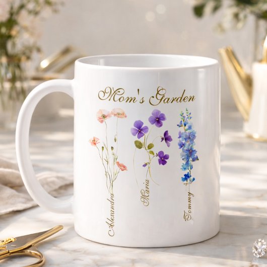 Mug Personalized Kids Name Garden Mother