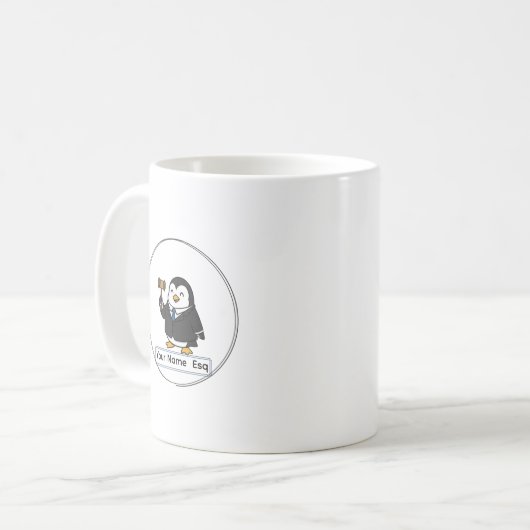 Mug Personalized Lawyer Esq Penguin Ceramic Vessel (Devant gauche)
