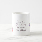 Mug Personalized Love Message Heart Pattern Initial (Centre)