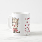 Mug Personalized “Love You Fur-Ever” Cute Cat Valentin (Devant gauche)
