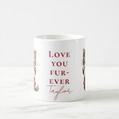 Mug Personalized “Love You Fur-Ever” Cute Cat Valentin (Centre)
