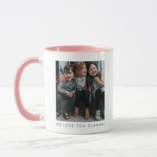 Mug Personalized Love You GLAMMA Grandma Photo Simple (Gauche)