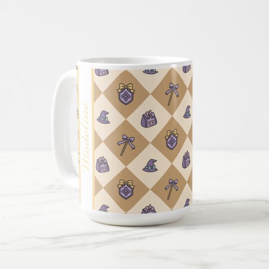 Mug Personalized Magic Academy Wizard School Gold (Devant gauche)