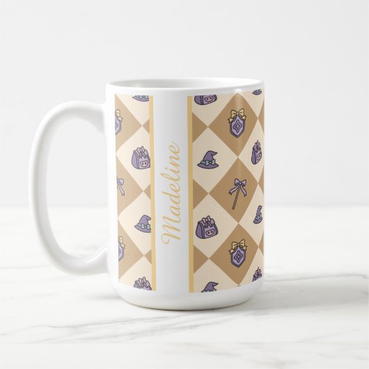 Mug Personalized Magic Academy Wizard School Gold (Gauche)