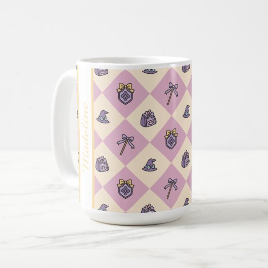 Mug Personalized Magic Academy Wizard School Pink (Devant gauche)