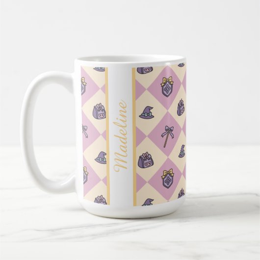 Mug Personalized Magic Academy Wizard School Pink (Gauche)
