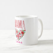 Mug Personalized Mama Heart Floral Custom Gift (Devant droit)