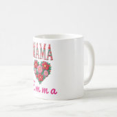Mug Personalized Mama Heart Floral Custom Gift (Devant droit)