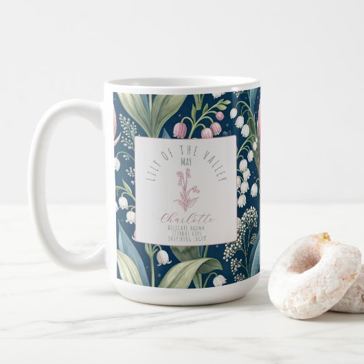 Mug Personalized May Birth Flower (Avec donut)