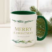 Mug Personalized Merry Christmas Greenery