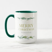 Mug Personalized Merry Christmas Greenery (Gauche)