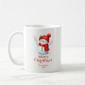 Mug Personalized Merry Christmas Snowman Custom Year (Gauche)