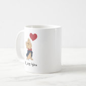 Mug Personalized Message Love You Yorkie Cute Dog Art (Devant gauche)