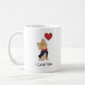 Mug Personalized Message Love You Yorkie Cute Dog Art (Gauche)
