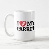 Mug Personalized Minimal White Parrot Love Quote (Gauche)