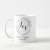 Mug Personalized minimalist, couples initials wedding (Gauche)