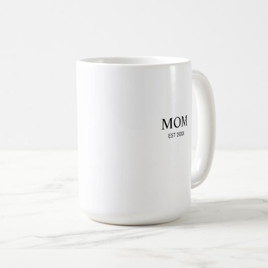Mug Personalized Minimalist Year Established Mom (Devant droit)