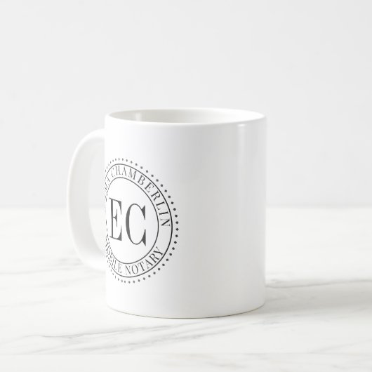 Mug Personalized Mobile Notary Public Seal Logo (Devant gauche)
