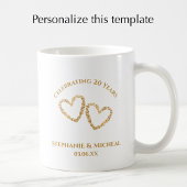 Mug Personalized Modern 20th Wedding Anniversary Gift