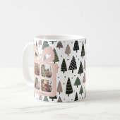Mug Personalized Modern Pink Christmas Gift Box Photo (Devant gauche)