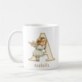 Mug Personalized Monogram A Initial Christmas Angel (Gauche)