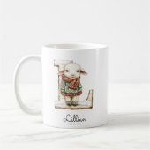 Mug Personalized Monogram Initial L Christmas Lamb (Gauche)
