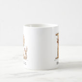 Mug Personalized Monogram R Christmas Reindeer Holiday (Centre)