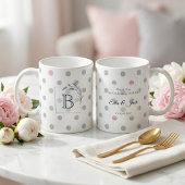 Mug Personalized Monogram Wedding Favors – Pink & Grey