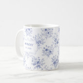 Mug Personalized Mothers Day Blue Flowers Floral (Devant gauche)