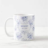 Mug Personalized Mothers Day Blue Flowers Floral (Gauche)