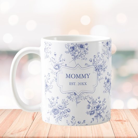 Mug Personalized Mothers Day Blue Flowers Floral