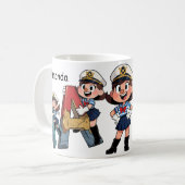 Mug Personalized  Name & A Sailor Cartoon Character  (Devant gauche)