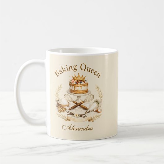 Mug Personalized Name Baking Queen (Gauche)