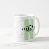 Mug Personalized Name - Black Polka Dots Design (Devant droit)
