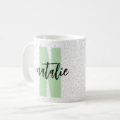 Mug Personalized Name - Black Polka Dots Design (Devant gauche)
