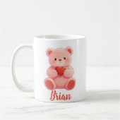 Mug Personalized Name Cute Teddy Bear (Gauche)
