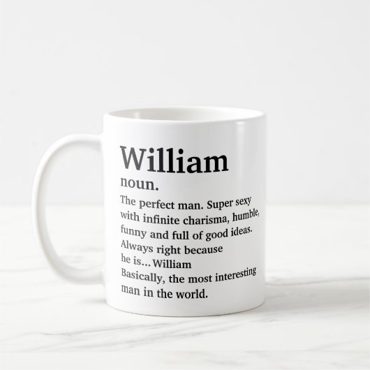 Mug Personalized Name Definition (Gauche)