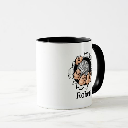 Mug Personalized name Funny golf ball (Devant droit)
