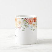 Mug Personalized Name Monogram Watercolor Sunny Floral (Centre)