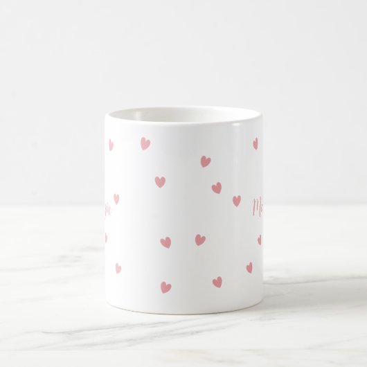 Mug Personalized Name Pink Hearts Loved One Keepsake (Centre)