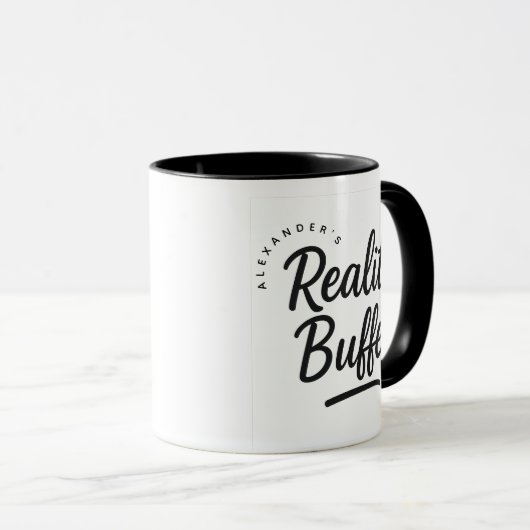 Mug Personalized Name “Reality Buffer” Gift Coffee (Devant droit)