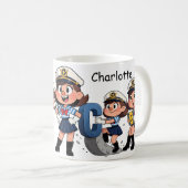 Mug Personalized Name Sailor Cartoon Character * C * (Devant droit)