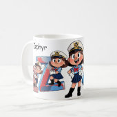 Mug Personalized Name Sailor Cartoon Character * Z *  (Devant gauche)