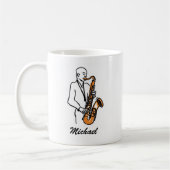 Mug Personalized Name Saxophone Player – Music Lover (Gauche)